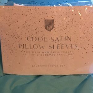 Cool Satin Pillow Sleeves, white with gray trim, Cambridge Proper.